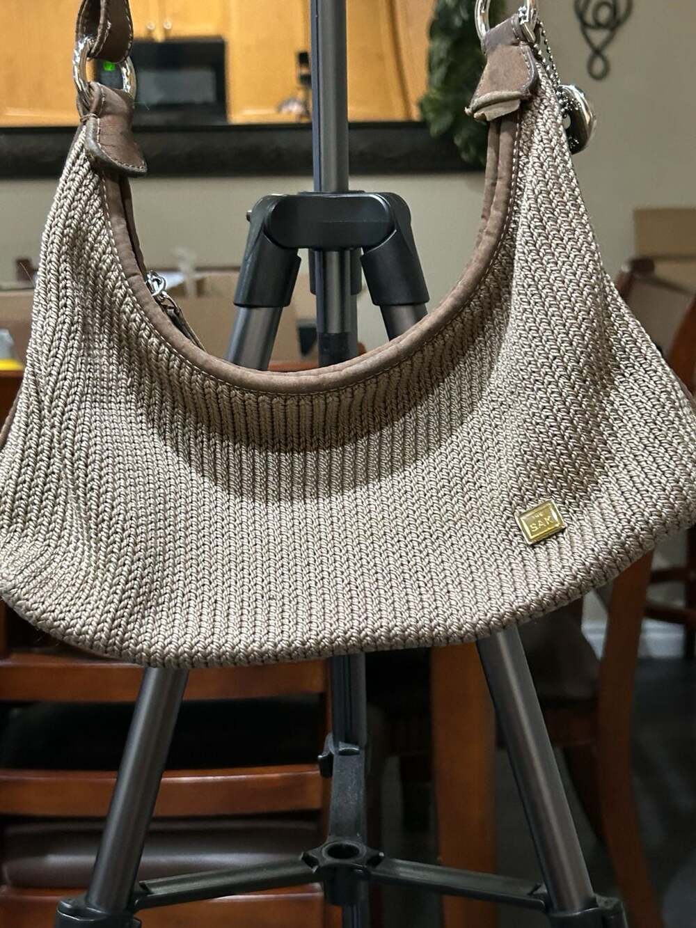 The Sak Classic Crochet Hobo Shoulder Bag in Tan